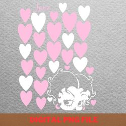 betty boop lots of hearts - betty boop art png, betty boop png, patent image digital png files