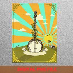 bluegrass retreats relax png, bluegrass png, country musician digital png files