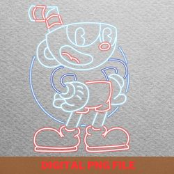 cuphead neon - cuphead curious cups png, cuphead png, cartoon digital png files