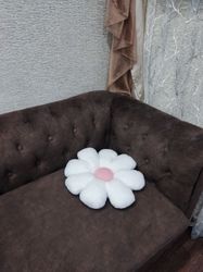 flower pillow tutorial, chamomile pillow pattern, cushion home decor pdf, decorative pillow, plush pillow tutorial