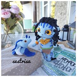 avatar crochet toy and it's pet