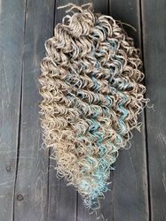 curls hair extensions curls ombre blonde blue curly dreadlocks