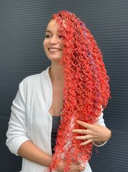 curls hair extensions curls bright red ombre curly dreadlocks