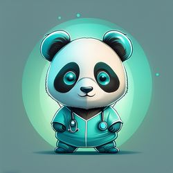 art cute panda panda doctor cover print digital art contemporary art digital download