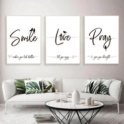 inspirational quotes wall art print set of 3 posters modern quote print living room art bedroom decor minimalist poster