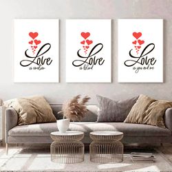 love print set of 3 prints valentines day decor love printable wall art couple quote decor bedroom wall decor valentines