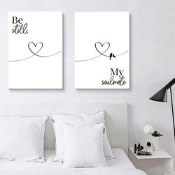 be still my soul print poster set of 2 prints bedroom wall decor printable wall art couple print modern minimalist wall