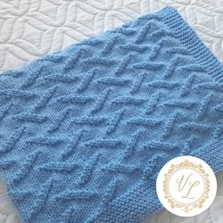 blue blanket knitting pattern | beginner knitting pattern blanket | v82