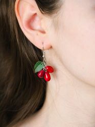 pomegranate earrings vegan earrings gift for her gift for mom