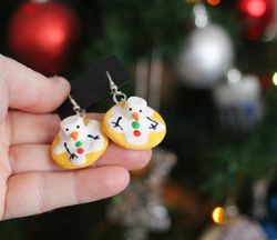 snowman earrings christmas earrings cool jewelry christmas gift