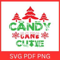 Candy Cane Cutie SVG, Retro Christmas SVG, Christmas Quotes SVG, Santa Svg, Holiday, Merry Christmas Svg,Design