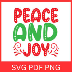 Peace and Joy Svg, Christmas SVG, peace joy CHEER, Christmas Clip Art Svg, Joy Svg, Merry Christmas, Happy holiday Svg