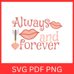 always and forever svg, love always & forever with heart svg, love svg, love text svg, love quotes svg