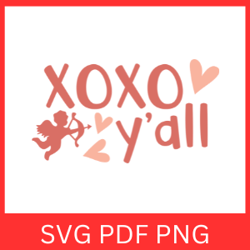 xoxo y'all svg, xoxo svg, valentines day svg, valentines svg, hearts svg, valentines hearts, xoxo heart svg, xoxo love