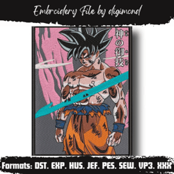 goku rectangle v2 embroidery file 4 size dragon ball embroidery anime  design anime design embroidery pattern