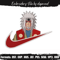 jiraiya nike embroidery design  anime embroidery design machine design