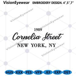 1989 cornelia street new york embroidery design, cornelia street machine embroidery download, cornelia street new york t