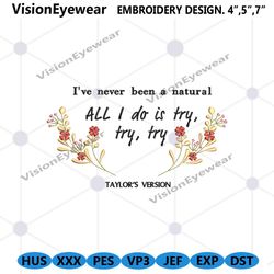 never been natural try try machine embroidery download, mirrorball taylor swift embroidery design files, folklore album