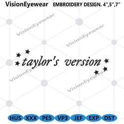 taylor version wordmark embroidery design download, 1989 taylor swift embroidery design files, the eras tour concert fil