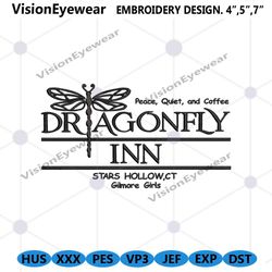 dragonfly inn stars hollow embroidery design instant, gilmore girls embroidery download, stars hollow gilmore girls embr