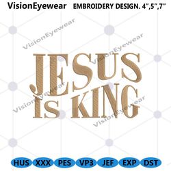 jesus is king machine embroidery design files, jesus embroidery instant files, jesus is king embroidery download digital