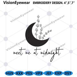 meet me at midnight machine embroidery instant design, midnight moons embroidery download files, midnight embroidery dow