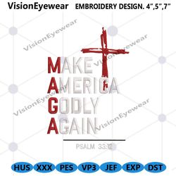 maga make america machine embroidery design, make america godly again embroidery design files, maga psalm 33 12 digital