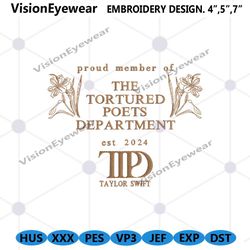 the tortured poets department embroidery download, taylor swift embroidery instant files, taylor the eras tour embroider