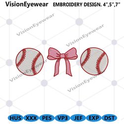 baseball bow embroidery instant files download embroidery, baseball mom embroidery, softball mom embroidery file, digita