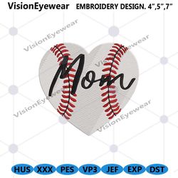 baseball mom embroidery deisgn, softball mom embroidery digital files, mother day design instant embroidery download dig