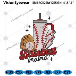 baseball mama embroidery design instant files, sports mom embeoidery design download, mothers day embroidery digital des