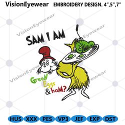 sam i am green eggs and ham embroidery download instant, green eggs and ham embroidery download, dr. seuss embroidery in