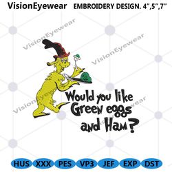 would you like green eggs and ham embroidery download, green eggs and ham embroidery design files, dr seuss embroidery d