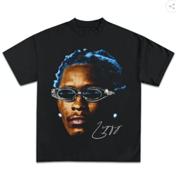 young thug png  rap tee concert merch free thugger slime season  blue rare hip hop graphic print gunna kanye