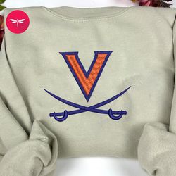 ncaa virginia cavaliers embroidered hoodie, ncaa team embroidered sweatshirt,  ncaa embroidered football merch, fncaa12