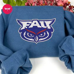 ncaa florida atlantic owls embroidered hoodie, ncaa team embroidered sweatshirt, ncaa embroidered football merch fncaa17