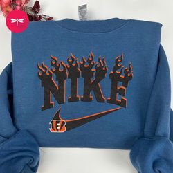 nike nfl cincinnati bengals embroidered hoodie, nike nfl embroidered sweatshirt, nfl embroidered football, nike nk06d