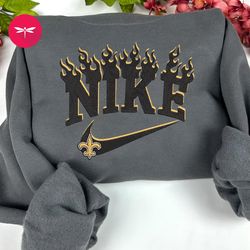 nike nfl new orleans saints embroidered hoodie, nike nfl embroidered sweatshirt, nfl embroidered football, nike nk14d