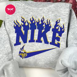 nike nfl minnesota vikings embroidered hoodie, nike nfl embroidered sweatshirt, nfl embroidered football, nike nk15d