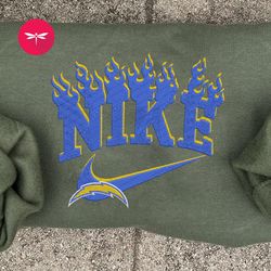 nike nfl los angeles chargers embroidered hoodie, nike nfl embroidered sweatshirt, nfl embroidered football, nike nk21d