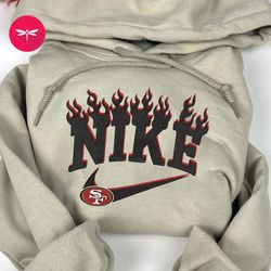 nike nfl san francisco 49ers embroidered hoodie, nike nfl embroidered sweatshirt, nfl embroidered football, nike nk23d