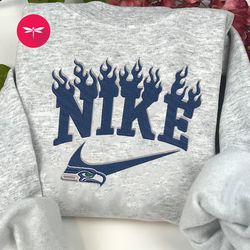 nike nfl seattle seahawks embroidered hoodie, nike nfl embroidered sweatshirt, nfl embroidered football, nike nk25d