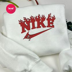 nike nfl tampa bay buccaneers embroidered hoodie, nike nfl embroidered sweatshirt, nfl embroidered football, nike nk27d