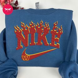 nike nfl washington commanders embroidered hoodie, nike nfl embroidered sweatshirt, nfl embroidered football, nike nk29d