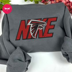 nike nfl atlanta falcons emboidered hoodie, nike nfl embroidered sweatshirt, nfl embroidered football, nike nk02f