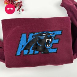 nike nfl carolina panthers embroidered hoodie, nike nfl embroidered sweatshirt, nfl embroidered football, nike nk05f