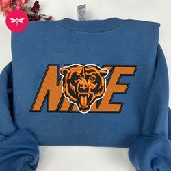 nike nfl chicago bears embroidered hoodie, nike nfl embroidered sweatshirt, nfl embroidered football, nike nk07f