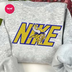 nike nfl minnesota vikings embroidered hoodie, nike nfl embroidered sweatshirt, nfl embroidered football, nike nk15f