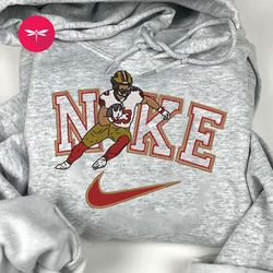 nike nfl christian mccaffrey embroidered hoodie, nike nfl embroidered sweatshirt, nfl embroidered football, nike nk03g