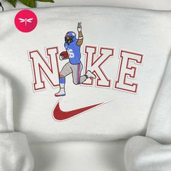 nike nfl saquon barkley embroidered hoodie, nike nfl embroidered sweatshirt, nfl embroidered football, nike shirt nk18g